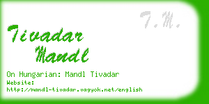 tivadar mandl business card